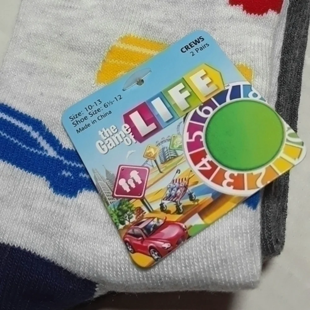 The Game Of Life Crew Socks Duo- Size 9-11
